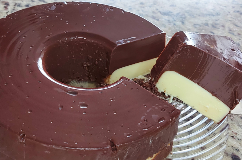 Pudim de leite ninho e chocolate