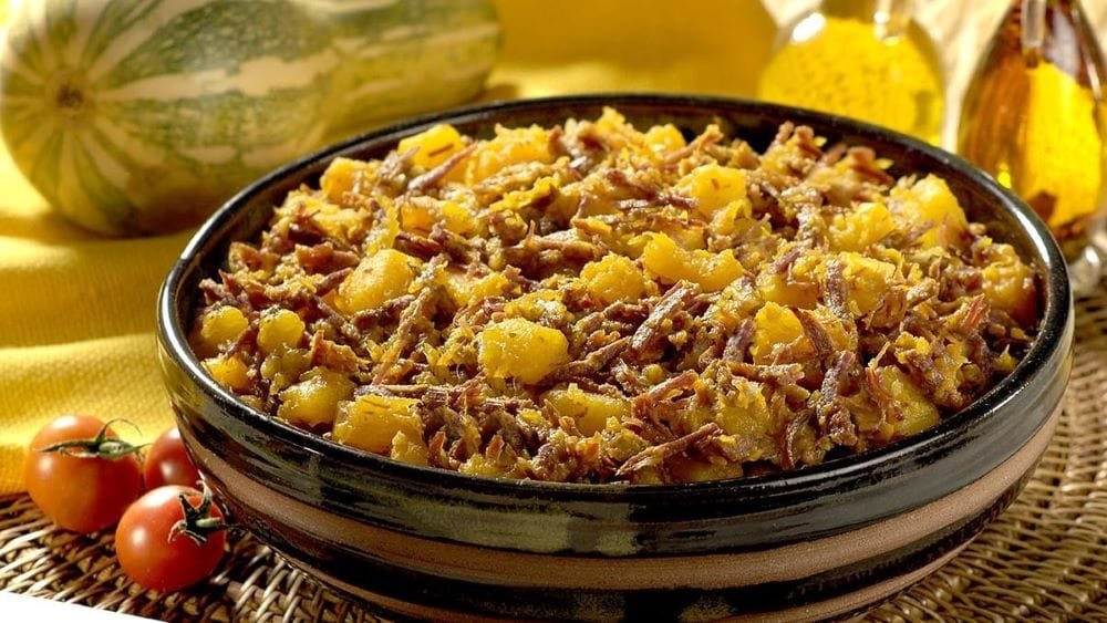 Quibebe de abóbora com carne seca