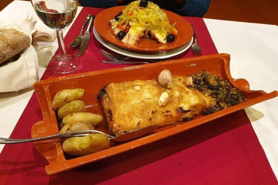 Bacalhau na telha