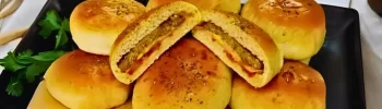 Pão recheado com Hamburguer caseiro