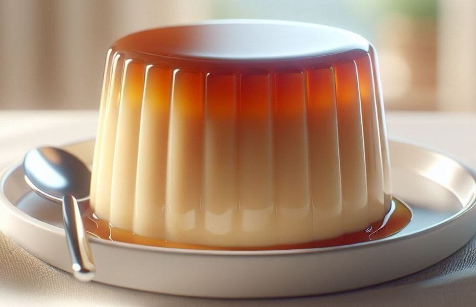 Flan de baunilha com coco
