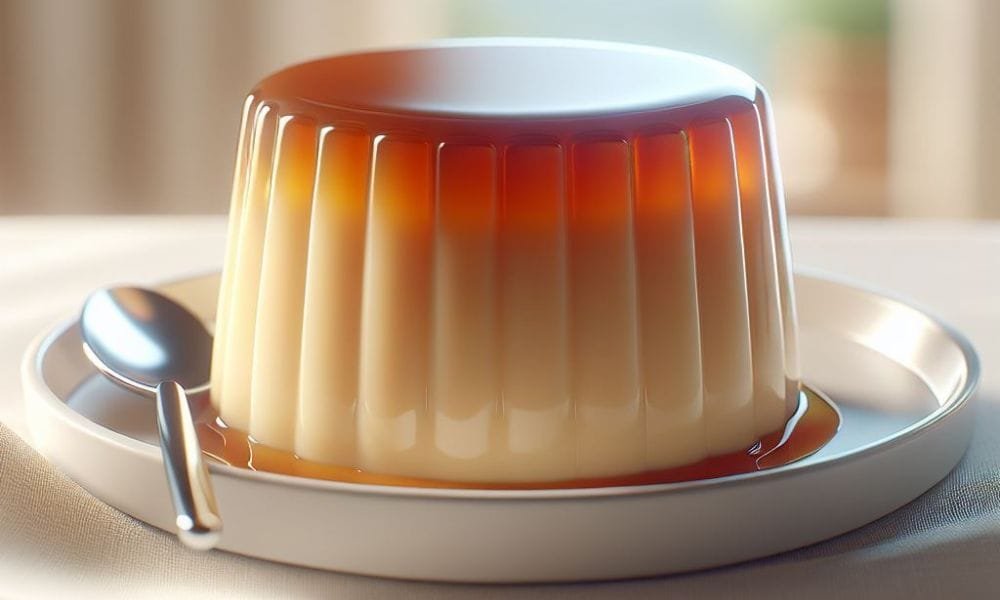 Flan de baunilha com coco