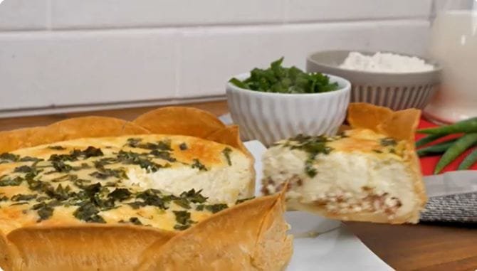 Receita de Quiche com Massa de Pastel