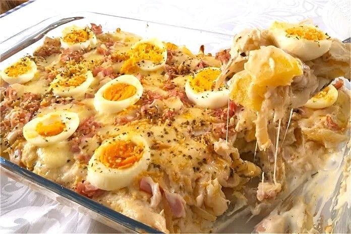 Batata á portuguesa gratinada