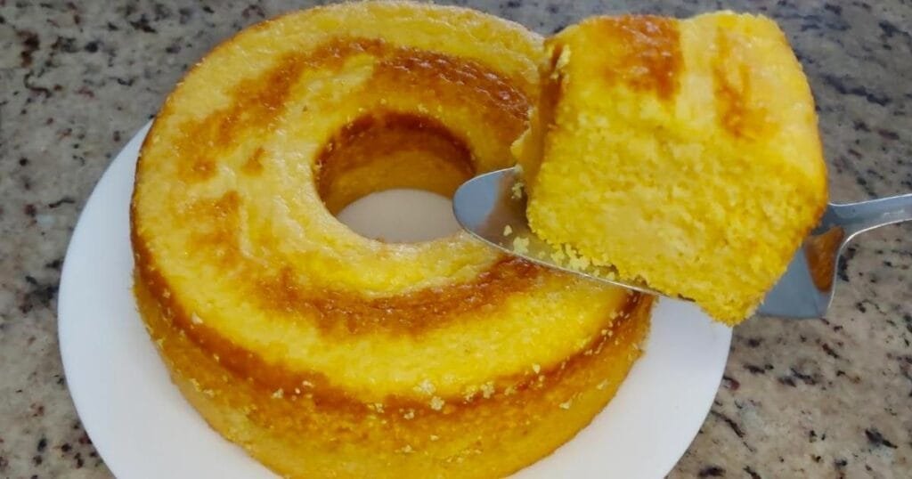 Bolo flocão com leite de coco