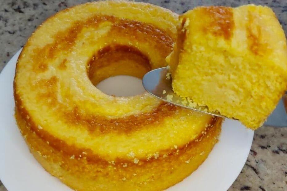 Bolo flocão com leite de coco