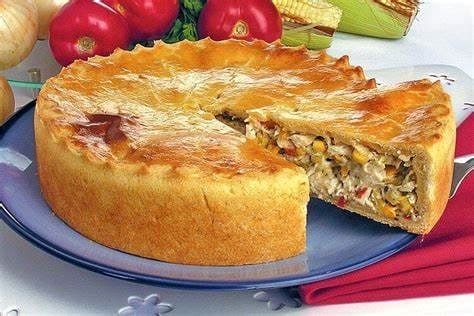 Torta de Frango com Creme de Leite