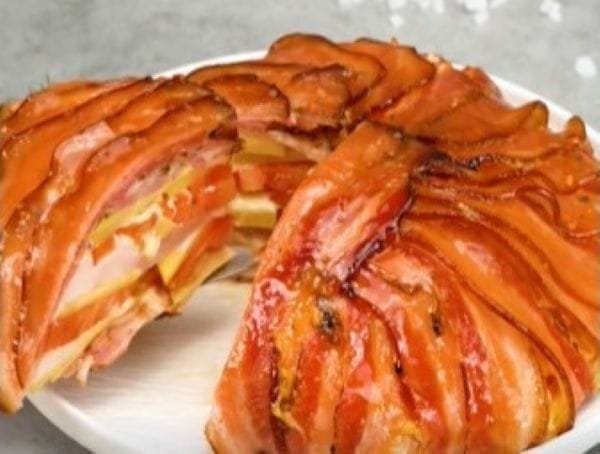 Torta de Frango, Bacon e Queijo
