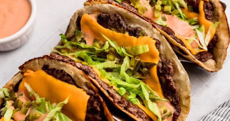 Tacos estilo Big Mac ou Tortilhas Recheadas