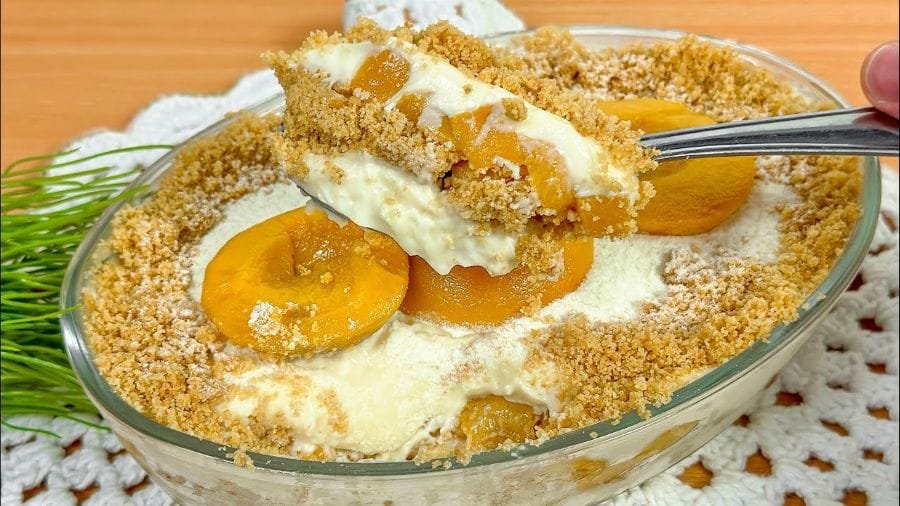 Torta Belga com Pêssegos