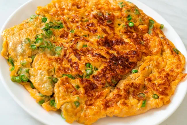 Omelete com ervilhas