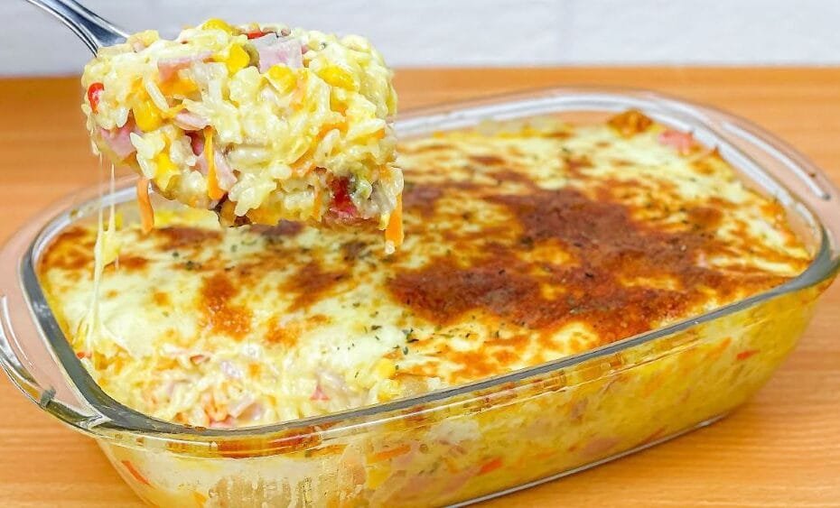 Arroz de Forno Cremoso com Frango
