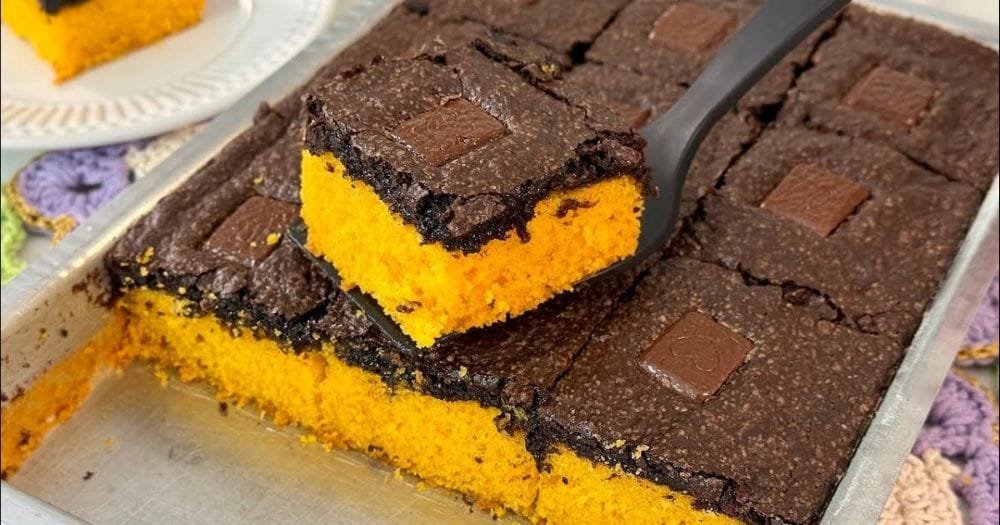 Bolo de Cenoura com Brownie