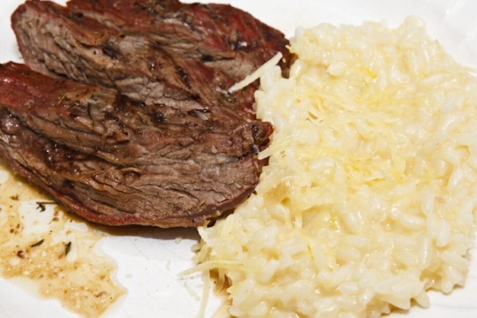 Fraldinha Braseada com Risoto Parmesão