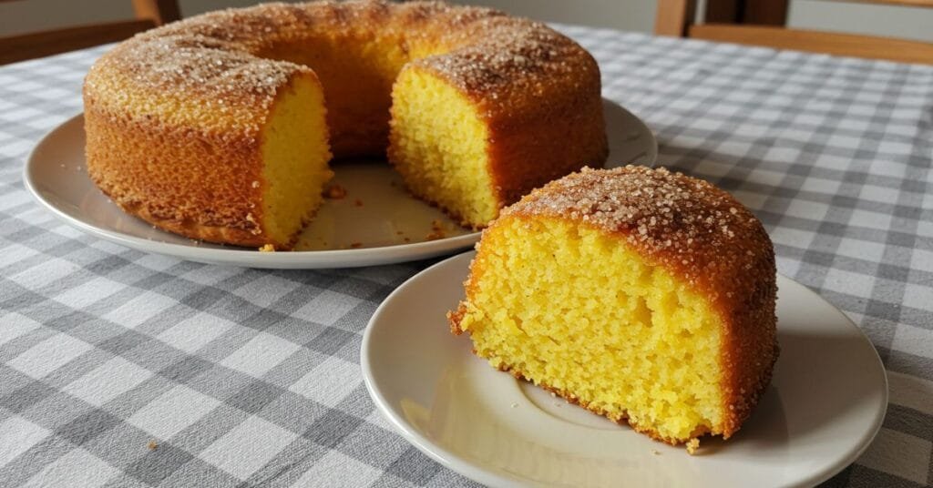 Bolo de Fubá com Canela e Coco