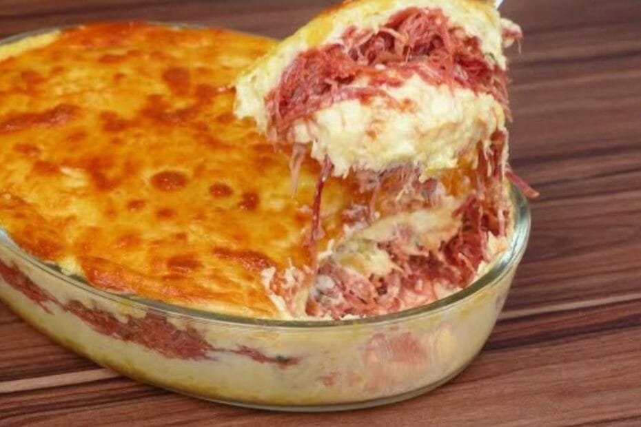 Mandioca Cremosa com Carne Seca