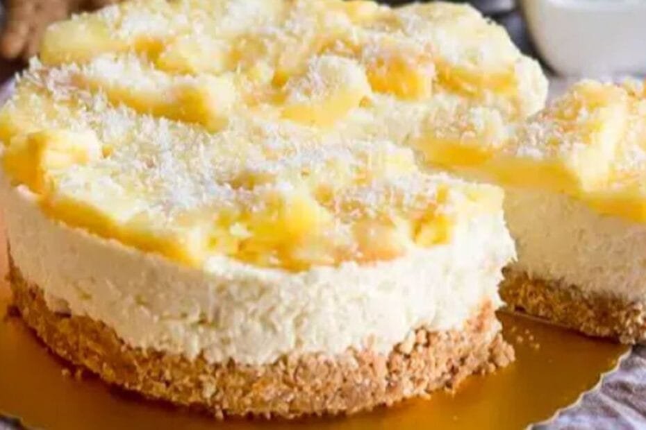 Cheesecake de Abacaxi com Chocolate Branco