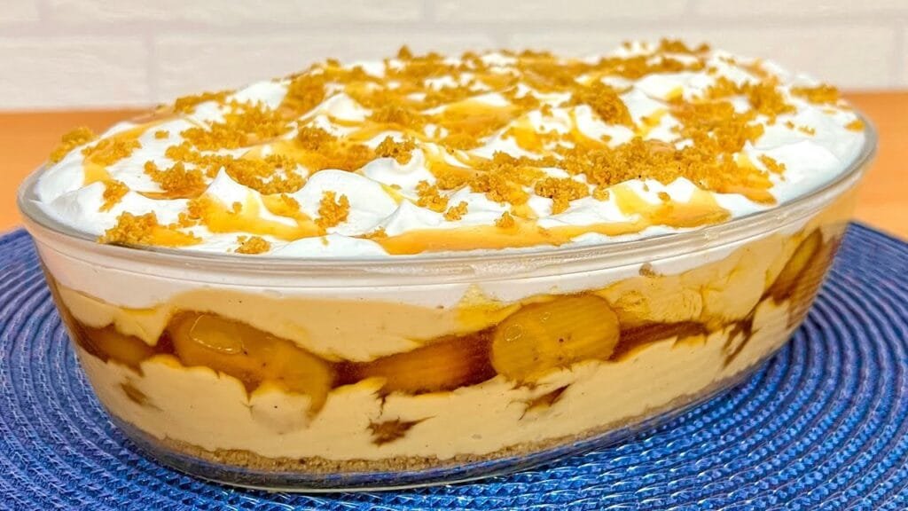 Sobremesa de Banana Caramelizada com Creme
